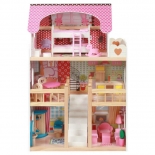 Ξύλινο Κουκλόσπιτο Mia με 5 Επιπλωμένα Δωμάτια