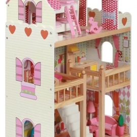 Ξύλινο Κουκλόσπιτο Mia με 5 Επιπλωμένα Δωμάτια