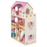 Ξύλινο Κουκλόσπιτο Mia με 5 Επιπλωμένα Δωμάτια