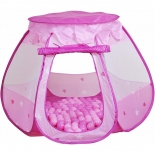 Σκηνή Τριγωνική Ρόζ 'Bella' με 100 Μπαλάκια