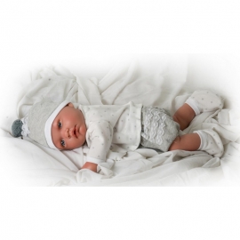 Μωρό Νεογέννητο Αγόρι Λευκό-Γκρι 46εκ. Tyber (146003)