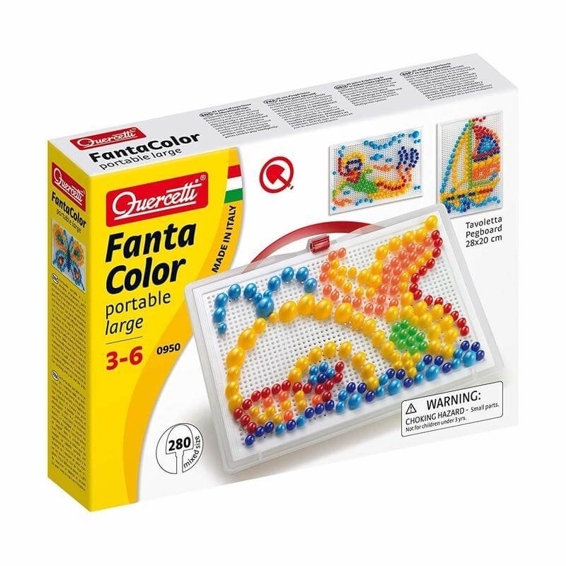 Ψηφιδωτή Κατασκευή Φορητή Fanta Color με 280 Kαρφάκια Quercetti 0950Ψηφιδωτή Κατασκευή Φορητή Fanta Color με 280 Kαρφάκια Quercetti 0950