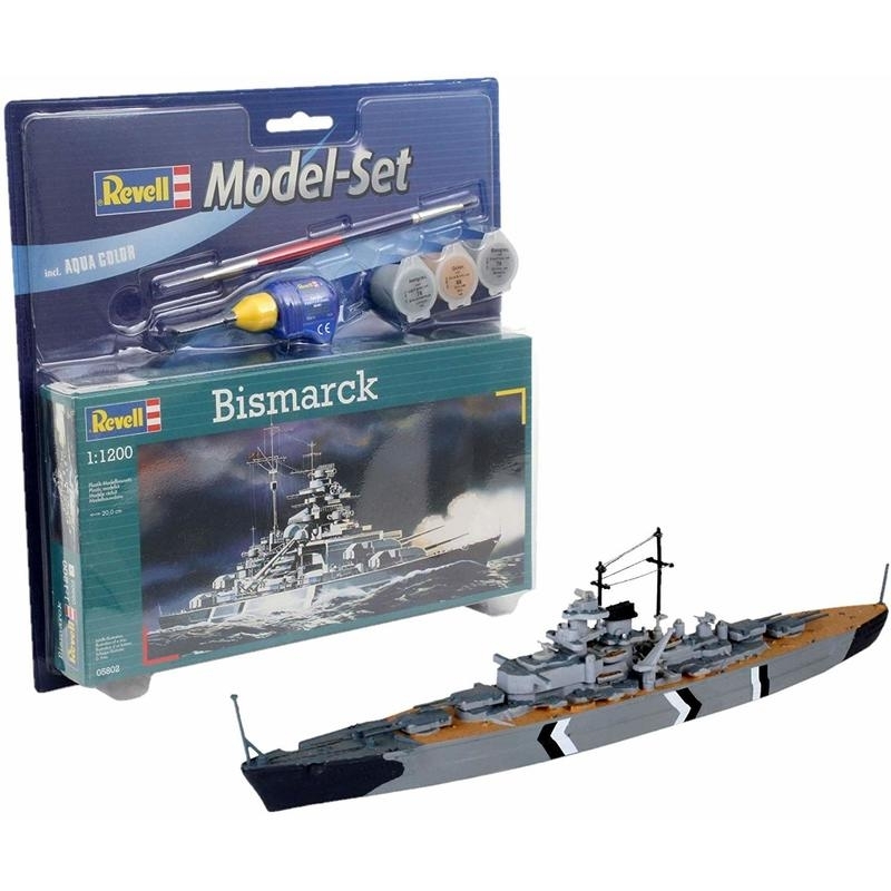 Πολεμικό Πλοίο Bismark 1/1200 σετ δώρου με χρώματα και κόλλαΠολεμικό Πλοίο Bismark 1/1200 σετ δώρου με χρώματα και κόλλα