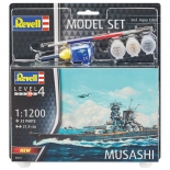 Πολεμικό Πλοίο Musashi 1/1200 σετ δώρου με χρώματα και κόλλα 33 κομ.
