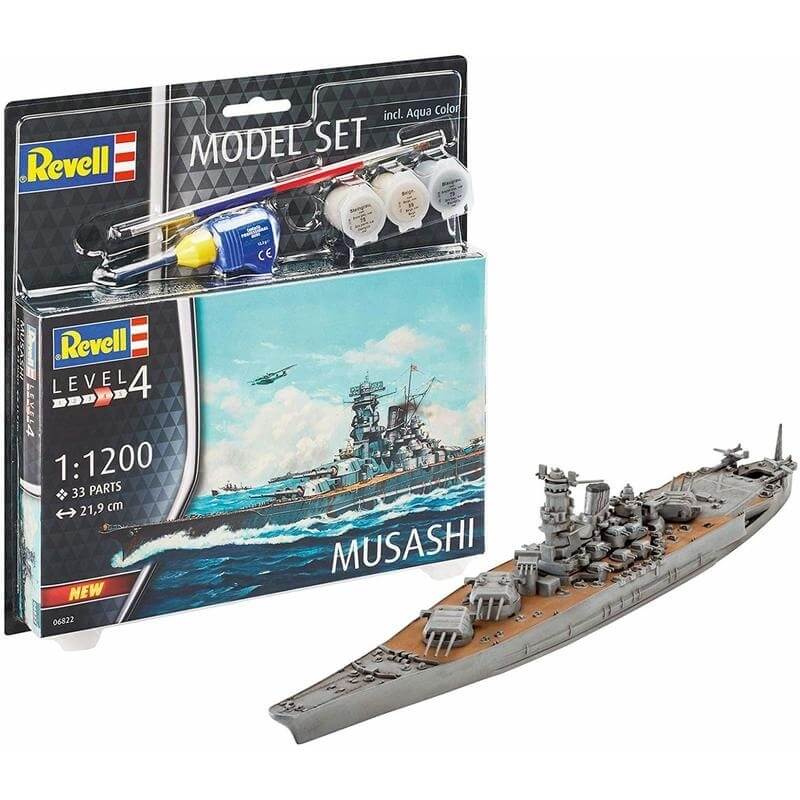 Πολεμικό Πλοίο Musashi 1/1200 σετ δώρου με χρώματα και κόλλα 33 κομ.Πολεμικό Πλοίο Musashi 1/1200 σετ δώρου με χρώματα και κόλλα 33 κομ.