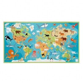 Scratch Παζλ Δαπέδου Παγκόσμιος Χάρτης -Τα Ζώα του Κόσμου 100 τεμ.