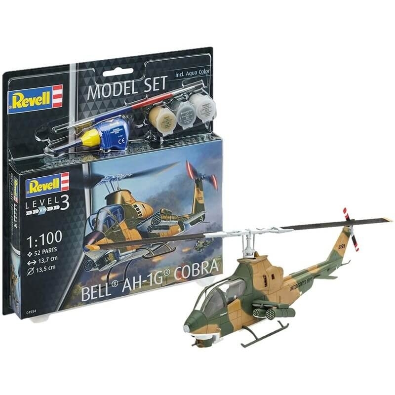 Πολεμικό Ελικόπτερο Bell AH-1G σετ δώρου με χρώματα & κόλλαΠολεμικό Ελικόπτερο Bell AH-1G σετ δώρου με χρώματα & κόλλα