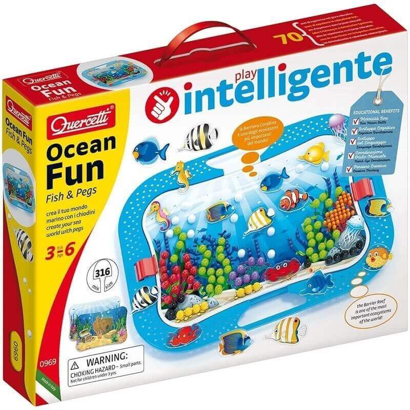 Ψηφιδωτό Quercetti Ocean Fun Fish & Pegs με 316 Καρφάκια Ψηφιδωτό Quercetti Ocean Fun Fish & Pegs με 316 Καρφάκια