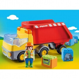 Playmobil Προσχολική Σειρά 1.2.3 - Ανατρεπόμενο Φορτηγό με Εργάτη (70126)