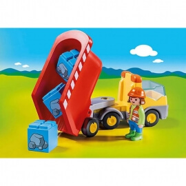 Playmobil Προσχολική Σειρά 1.2.3 - Ανατρεπόμενο Φορτηγό με Εργάτη (70126)