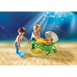 Playmobil Γοργόνες - Γοργονοοικογένεια με Καροτσάκι Κοχύλι (70100)