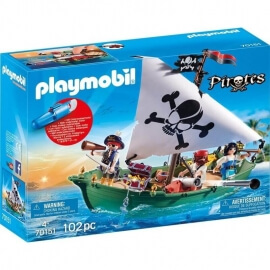 Playmobil Πειρατές - Πειρατικό Πλοιάριο με Υποβρύχιο Μοτέρ(70151)
