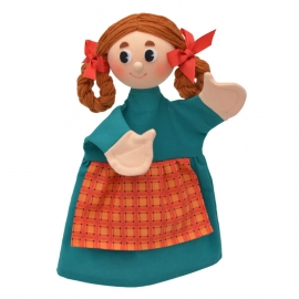 Κούκλα Κουκλοθεάτρου - Κοριτσάκι Γκρέτα με Κοτσιδάκια (22069A)