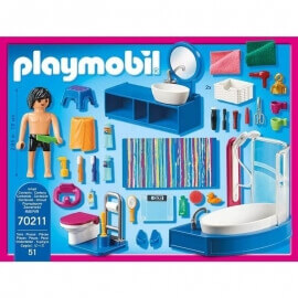 Playmobil - Πολυτελές Λουτρό με Μπανιέρα (70211)