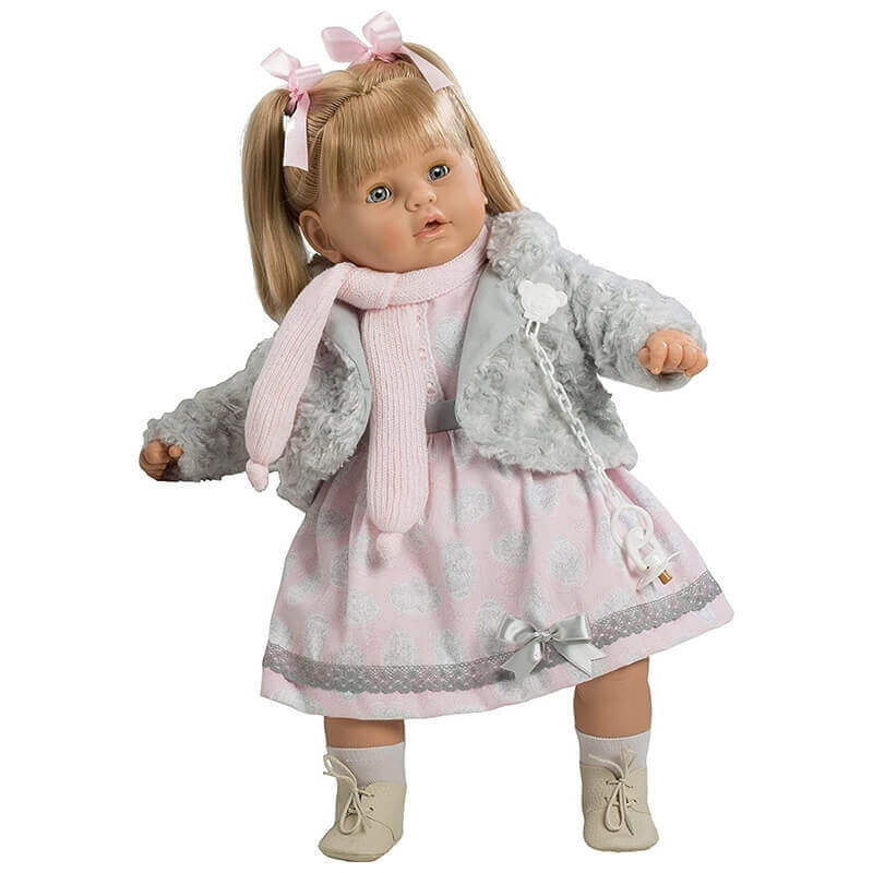 Κούκλα με Ήχους, Πιπίλα και Κλεισιμο Ματιών Baby Dulzon 62εκ. (8043)