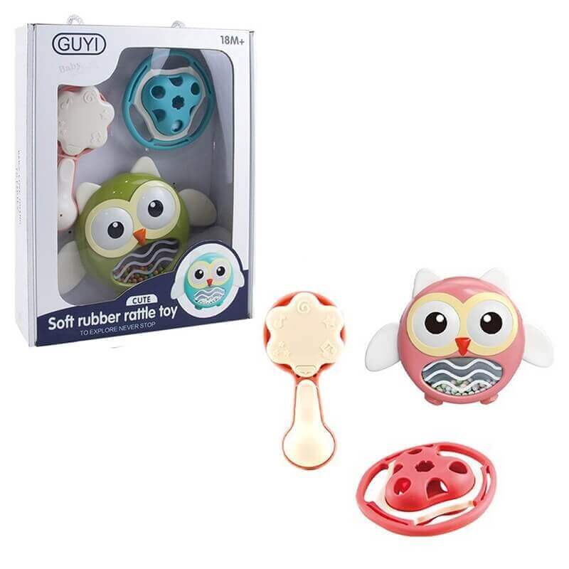 Σετ με 3 Κουδουνίστρες - Soft Rubber Rattle Toy Σετ με 3 Κουδουνίστρες - Soft Rubber Rattle Toy