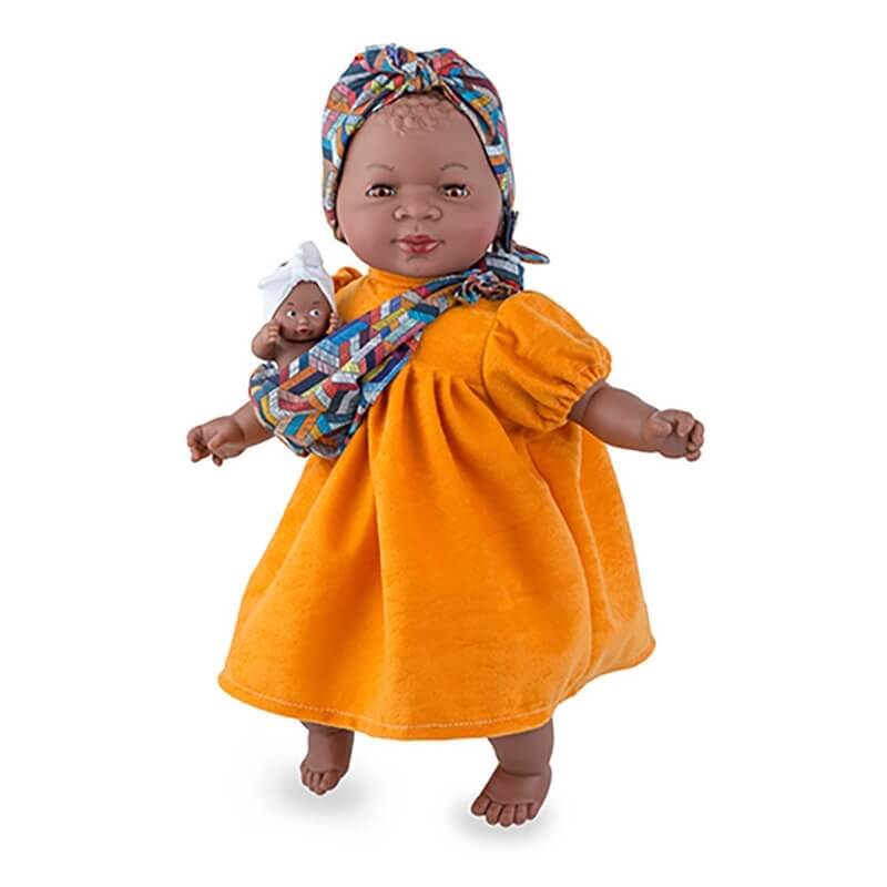 Κούκλα "Maria" με Μωράκι και Πορτοκαλί Φόρεμα 45cmΚούκλα "Maria" με Μωράκι και Πορτοκαλί Φόρεμα 45cm