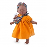 Κούκλα "Maria" με Μωράκι και Πορτοκαλί Φόρεμα 45cm