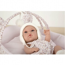 Μωρό Βινυλίου Natal 33cm με Κρεβατάκι-Κούνια