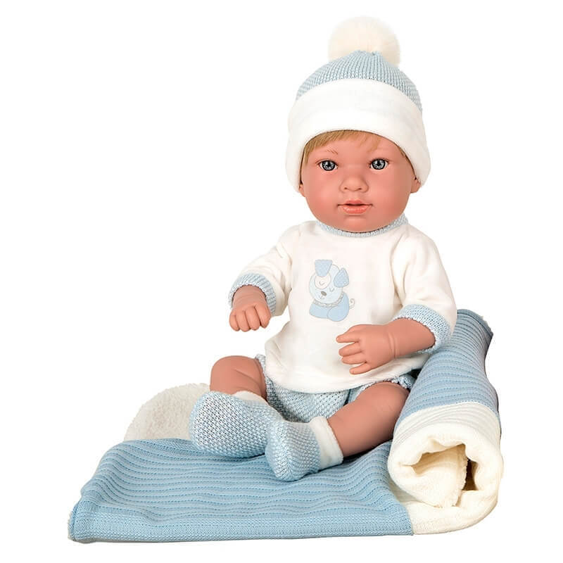 Μωρό Βινυλίου Salma με Κουβερτάκι γαλάζιο 42cmΜωρό Βινυλίου Salma με Κουβερτάκι γαλάζιο 42cm