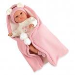 Μωρό Erea με Υπνόσακο Κουβερτάκι πιπίλα και ήχους ρόζ 33cm