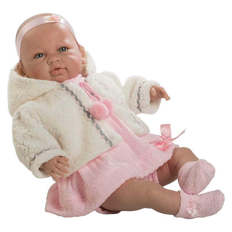 Μωρό Sara με Ήχους, Ροζ Φόρεμα 50εκ.