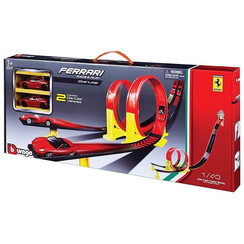 Bburago Πίστα Ferrari Dual Loop Set με 2 Ferrari 1:43 Bburago Πίστα Ferrari Dual Loop Set με 2 Ferrari 1:43