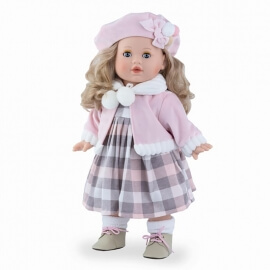 Κούκλα Tina Ροζ Ζακέτα 42 εκ με Κλείσιμο Ματιών - Marina & Pau (600)