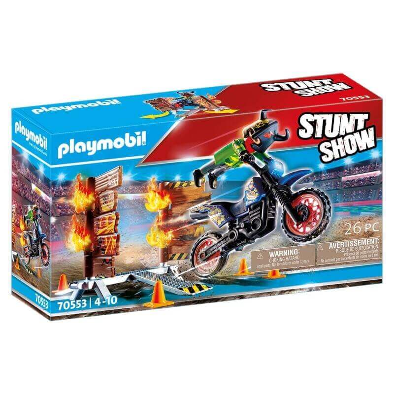 Playmobil Stunt Show Motocross with Fiery Wall (70553)