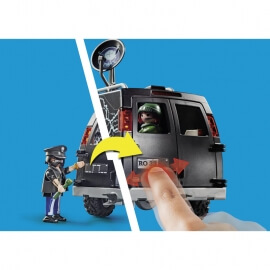Playmobil Αστυνομία - Αστυνομικό ελικόπτερο και ληστές με βαν (70575)