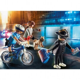 Playmobil Αστυνομία - Αστυνομικός με ποδήλατο και πορτοφολάς (70573)