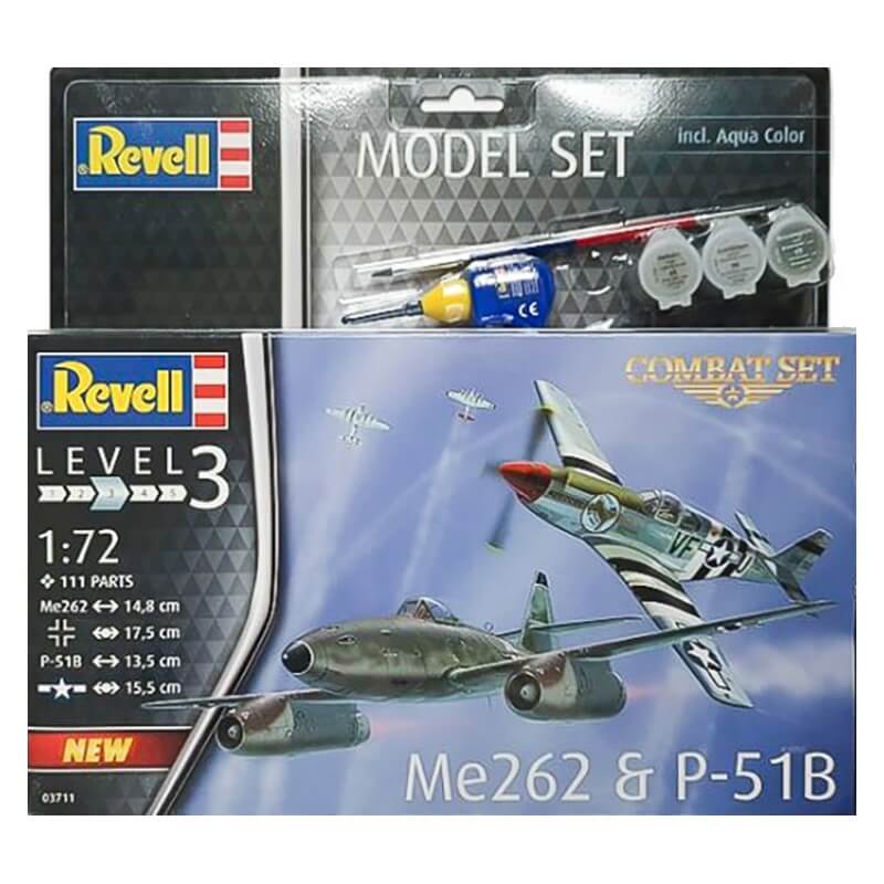 Σετ Πολεμικά Αεροπλάνα Me262 & P-51B σετ δώρου με χρώματα & κόλλα Σετ Πολεμικά Αεροπλάνα Me262 & P-51B σετ δώρου με χρώματα & κόλλα