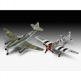 Σετ Πολεμικά Αεροπλάνα Me262 & P-51B σετ δώρου με χρώματα & κόλλα