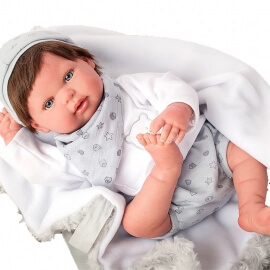 Μωρό Reborn Alejandro 45εκ. με Μαλλιά και Κουβερτάκι Munecas Arias (98040)