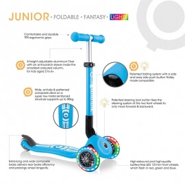 Πατίνι Globber Scooter Junior Foldable Fantasy Lights Racing Navy Blue (433-100)