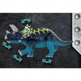 Playmobil Δεινόσαυροι - Τρικεράτωψ με πανοπλία-κανόνι και μαχητές (70627)