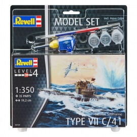 Πολεμικό Υποβρύχιο Type VII C/41 Σετ Δώρου με Χρώματα και Κόλλα 35 κομ. - Revell 65154Πολεμικό Υποβρύχιο Type VII C/41 Σετ Δώρου με Χρώματα και Κόλλα 35 κομ. - Revell 65154
