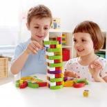 Πύργος Ισορροπίας με Ξύλινα Τουβλάκια-Λαχανικά - Eva Toys W13D078