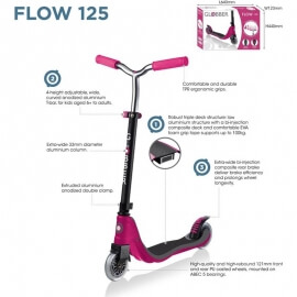 Πατίνι Globber Scooter Flow 125 Ruby Gray (470-114-2)