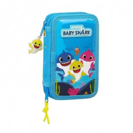 Σχολική Κασετίνα Διπλή Γεμάτη (28τμχ) Baby Shark - Safta (412060854)