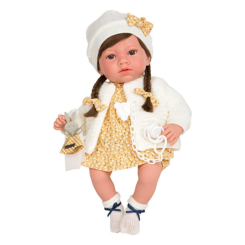 Κούκλα Elegance Arla Ochre 40 εκ. με Ήχους και Πιπίλα - Munecas Arias (50646)