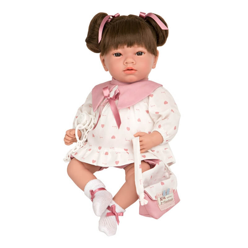 Κούκλα Elegance Arla Rosa 40εκ. Με Τσάντα, Πιπίλα και Ήχους - Munecas Arias (50645)
