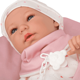 Μωρό Elegance Lois Ροζ 45 εκ. με Ήχους και Κουβέρτα - Munecas Arias (55295)