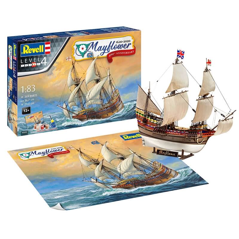 Πλοίο Mayflower - 400th Anniversary 1/83 - Σετ Δώρου με Χρώματα & Κόλλα Revell 05684Πλοίο Mayflower - 400th Anniversary 1/83 - Σετ Δώρου με Χρώματα & Κόλλα Revell 05684