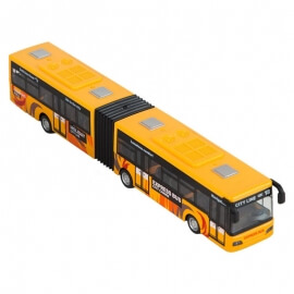 Μεταλλικό Λεωφορείο-Φυσούνα με Ήχους και Φώτα Κίτρινο