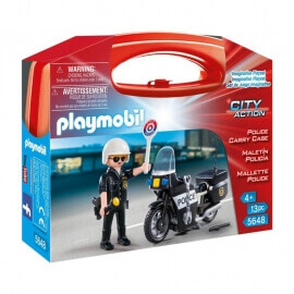 Playmobil City Action - Βαλιτσάκι Αστυνόμος Με Μοτοσικλέτα (5648)