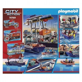 Playmobil City Action - Φορτηγό Πλοίο και Ταχύπλοο Σκάφος Τελωνειακών (70769)