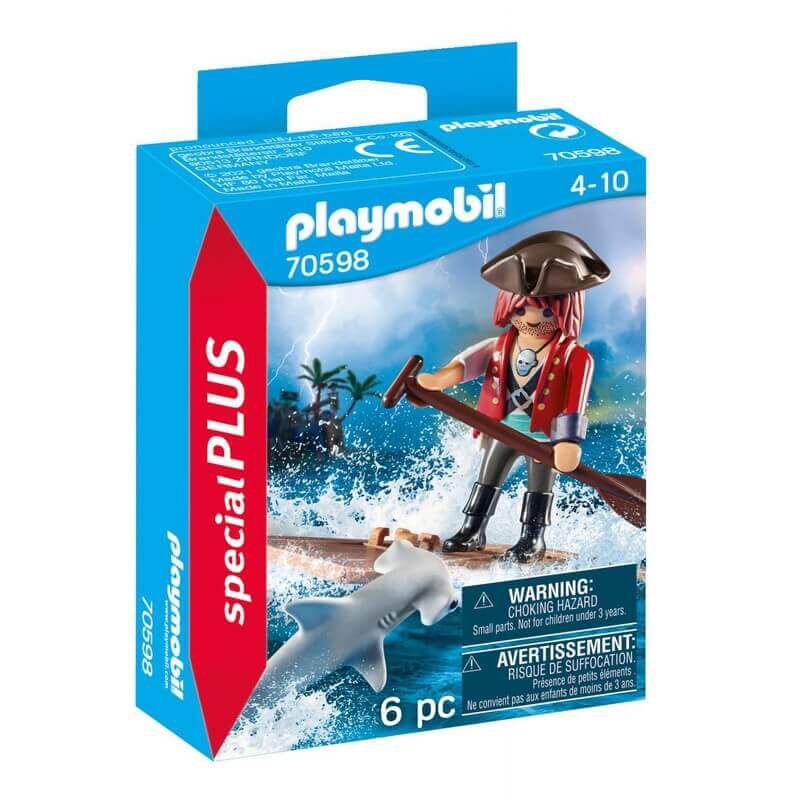 Playmobil Special Plus - Πειρατής με Σχεδία και Σφυροκέφαλος Καρχαρίας (70598)