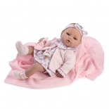 Μωρό Βινυλίου 42εκ με Κουβερτάκι Ροζ - Berbesa (5122)