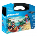 Playmobil Pirates - Maxi Βαλιτσάκι Λιμενοφύλακας με Κανόνι & Πειρατής σε Βάρκα (9102)